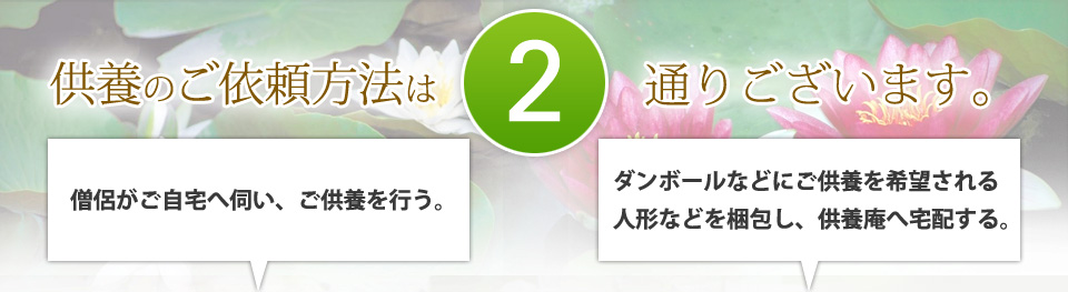 供養のご依頼方法は2通りございます。